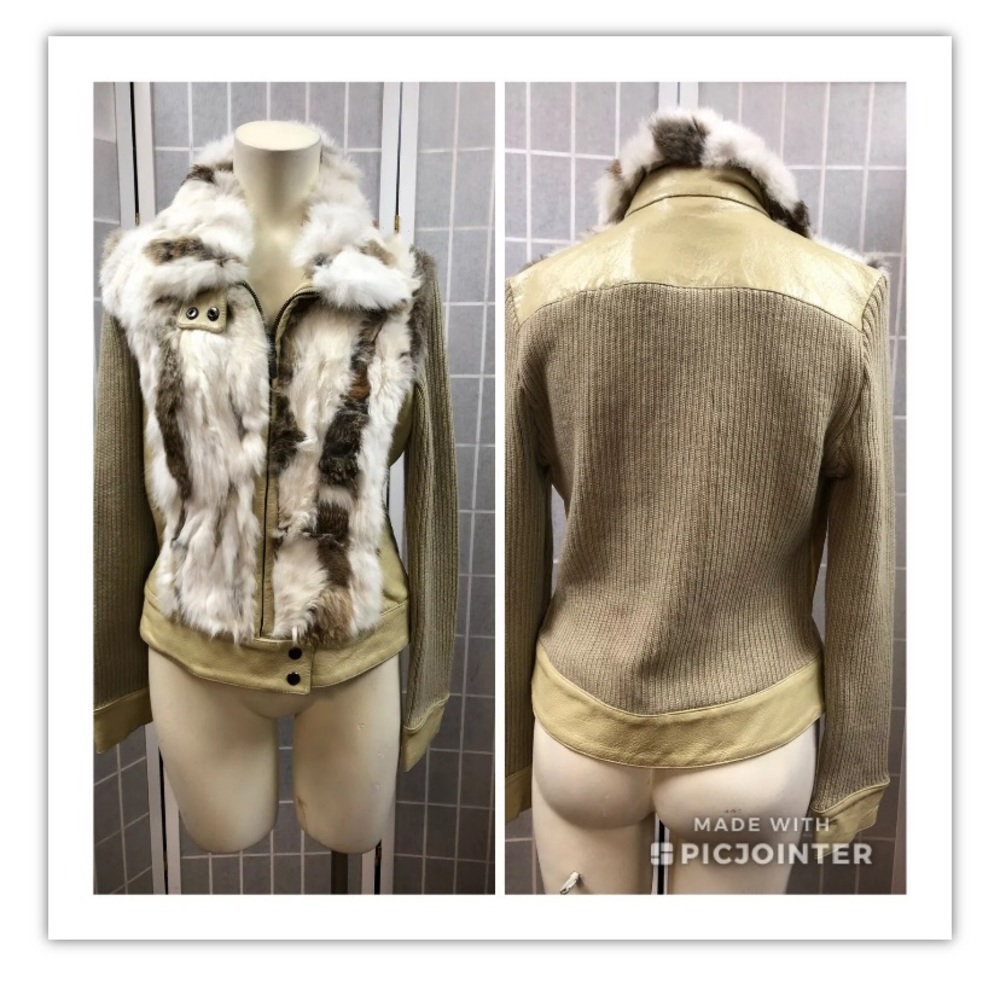 Jennyfer J, Women, Jacket, beige,leather, size M.: